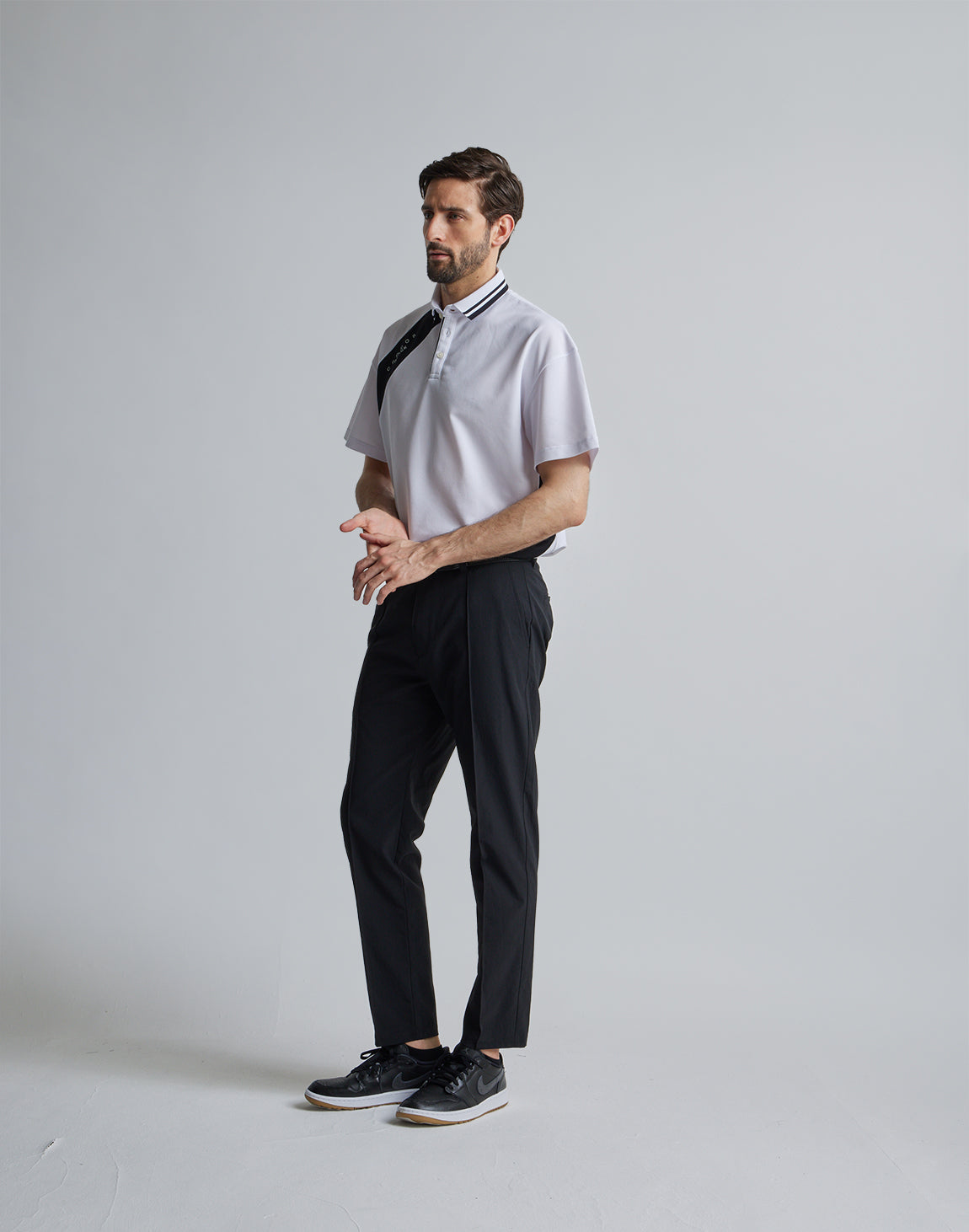 CRONOS BLACK LINE POLO【WHITE】