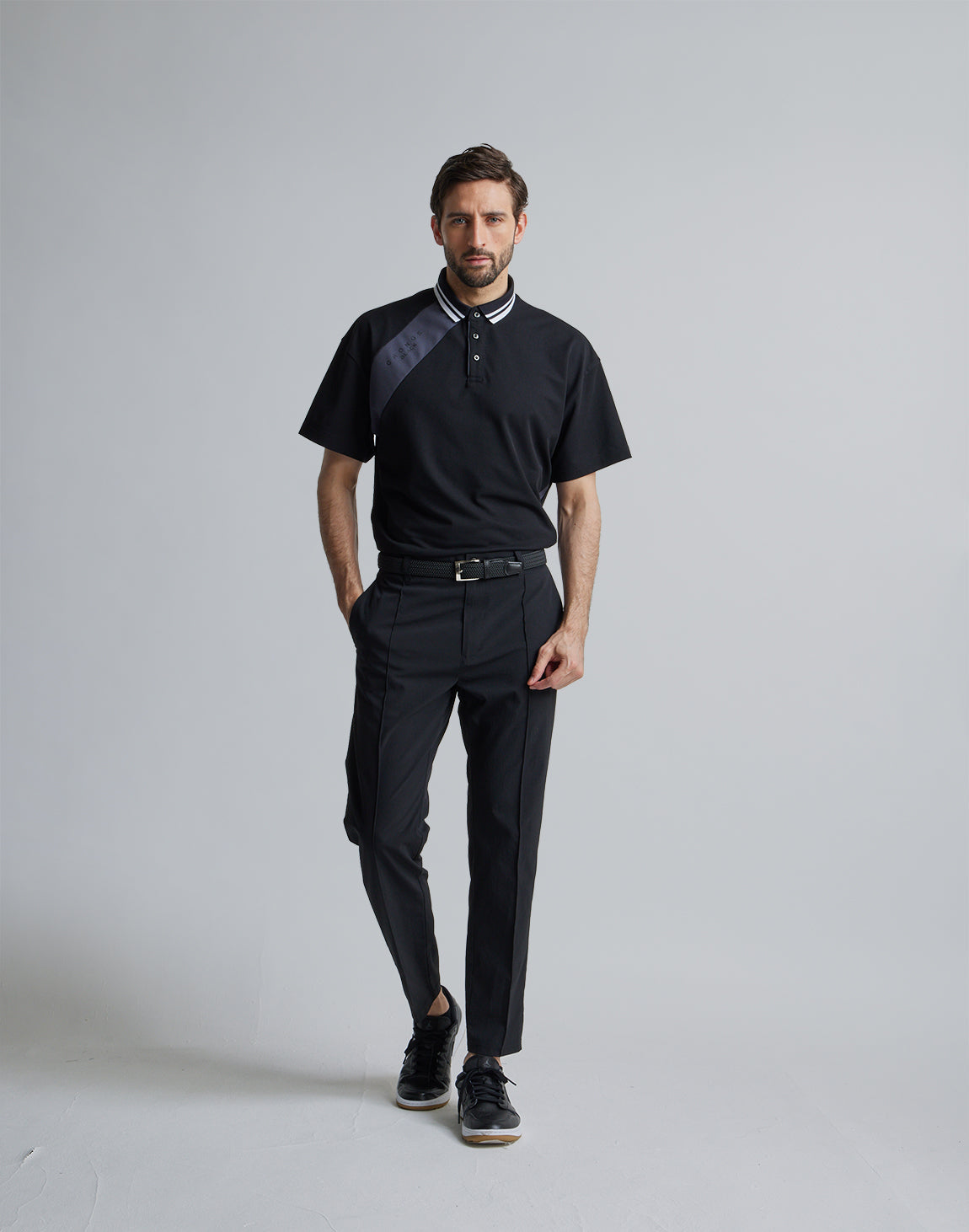 CRONOS BLACK LINE POLO【BLACK】