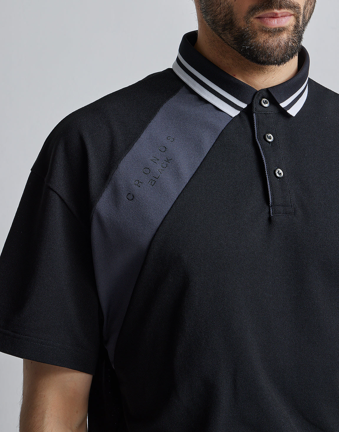CRONOS BLACK LINE POLO【WHITE】