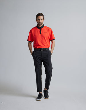 克羅諾斯黑色 POLO 衫 [橘色]
