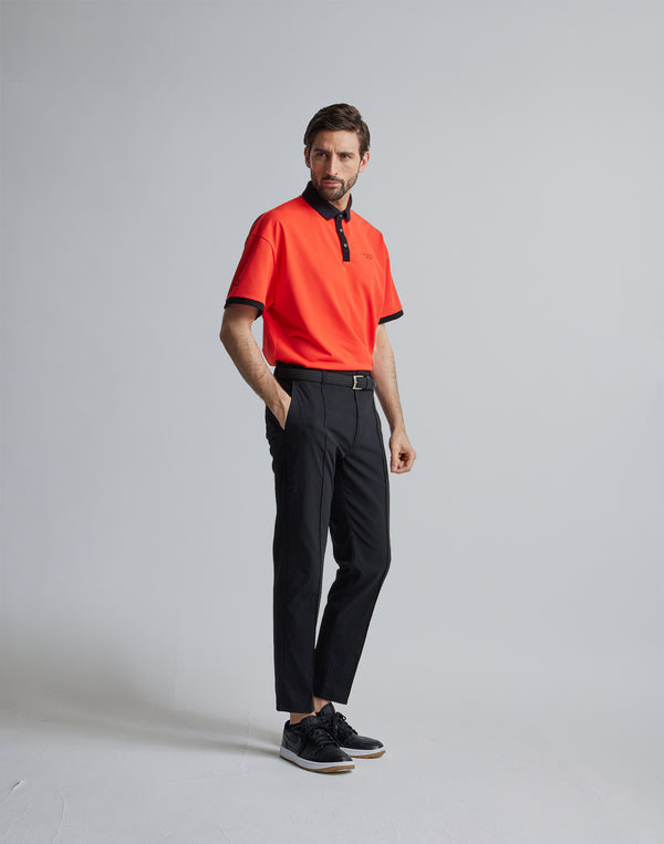 克羅諾斯黑色 POLO 衫 [橘色]