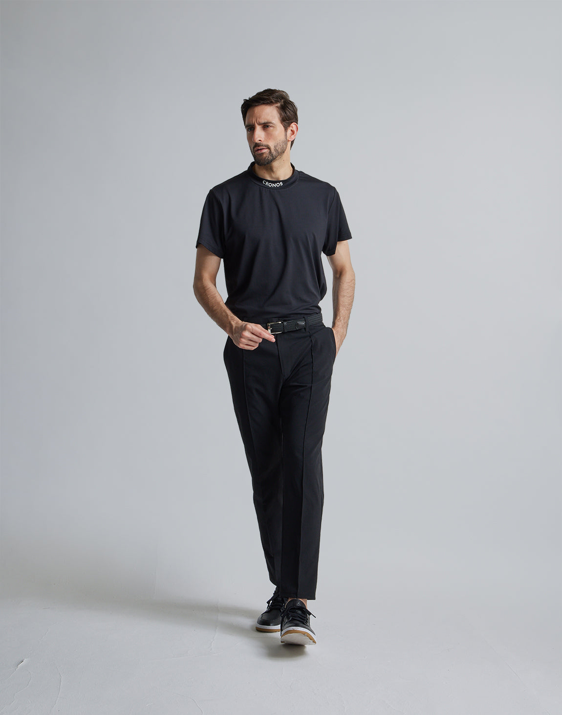 CRONOS BLACK NECK LOGO MOCKNECK【BLACK】