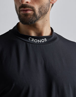 CRONOS 黑領 LOGO 高領衫 [白色]