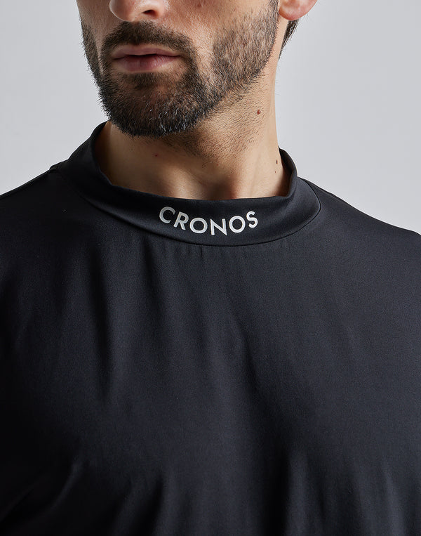 CRONOS 黑領 LOGO 高領衫 [黑色]