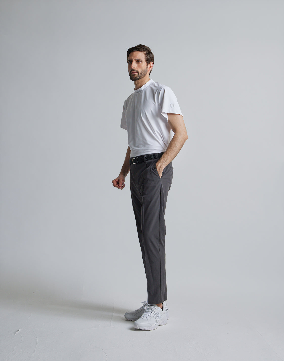 CRONOS BLACK NECK LOGO MOCKNECK【WHITE】