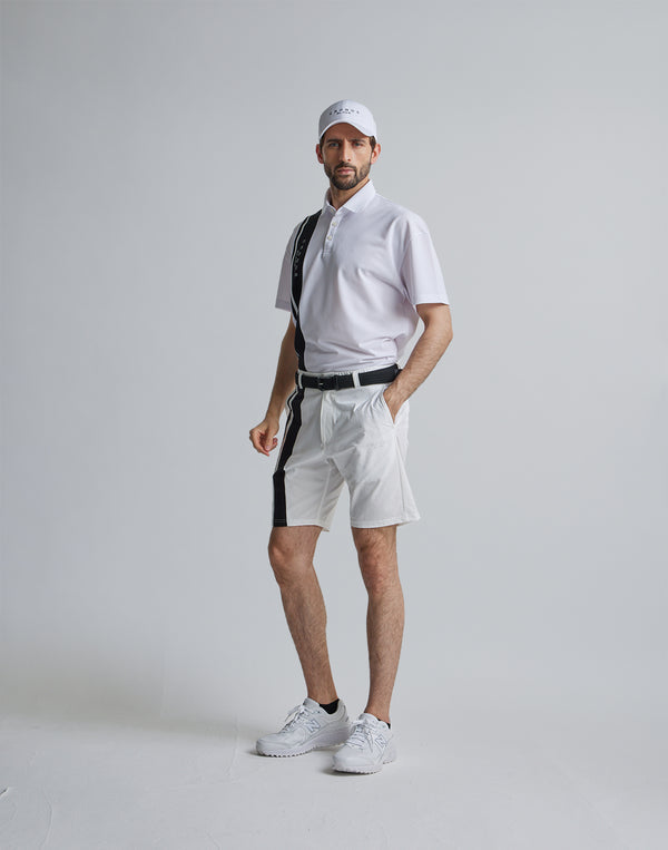 CRONOS BLACK 2LINE POLO【WHITE】