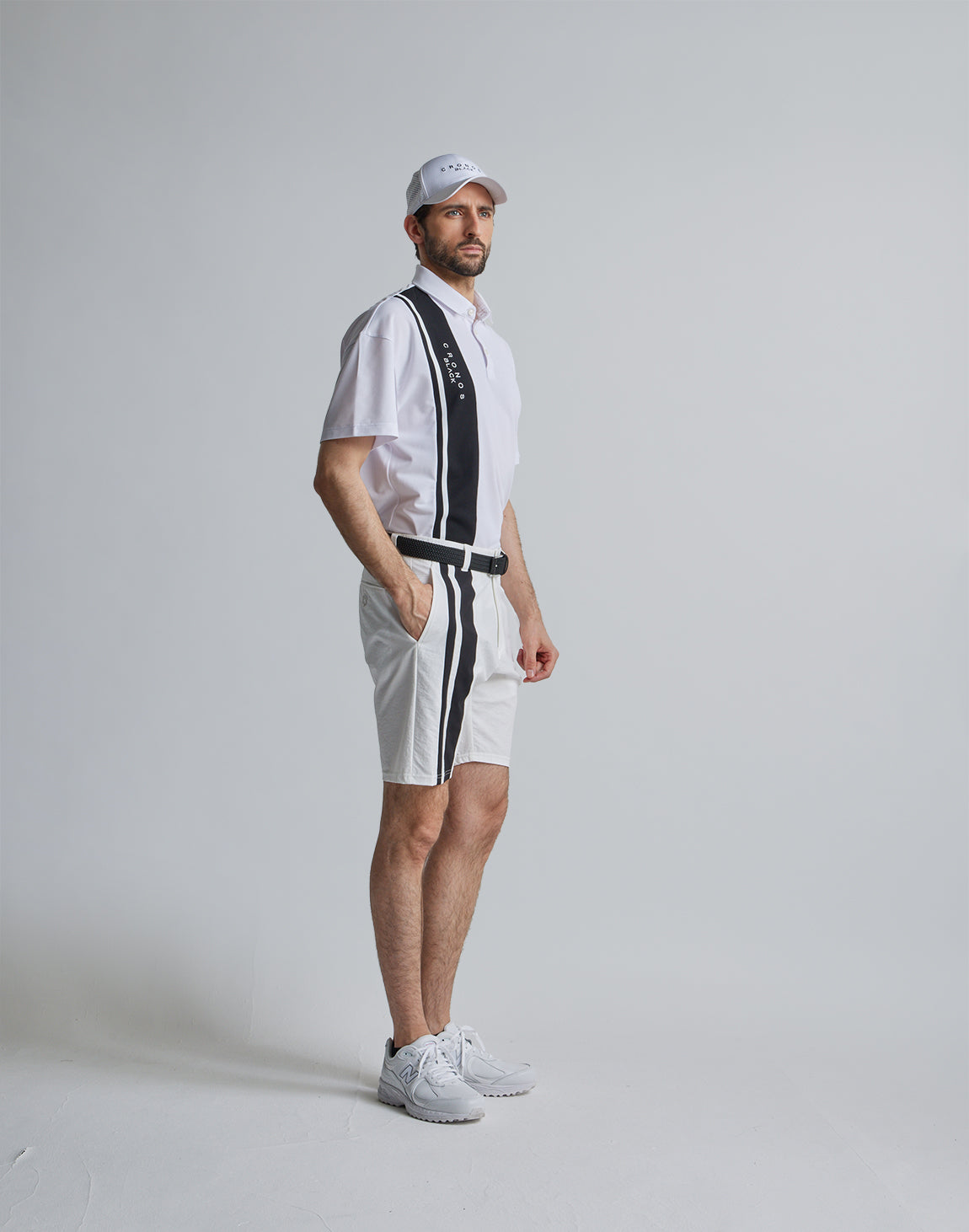 CRONOS BLACK 2LINE SHORTS【WHITE】