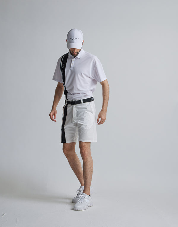 CRONOS BLACK 2LINE POLO【WHITE】