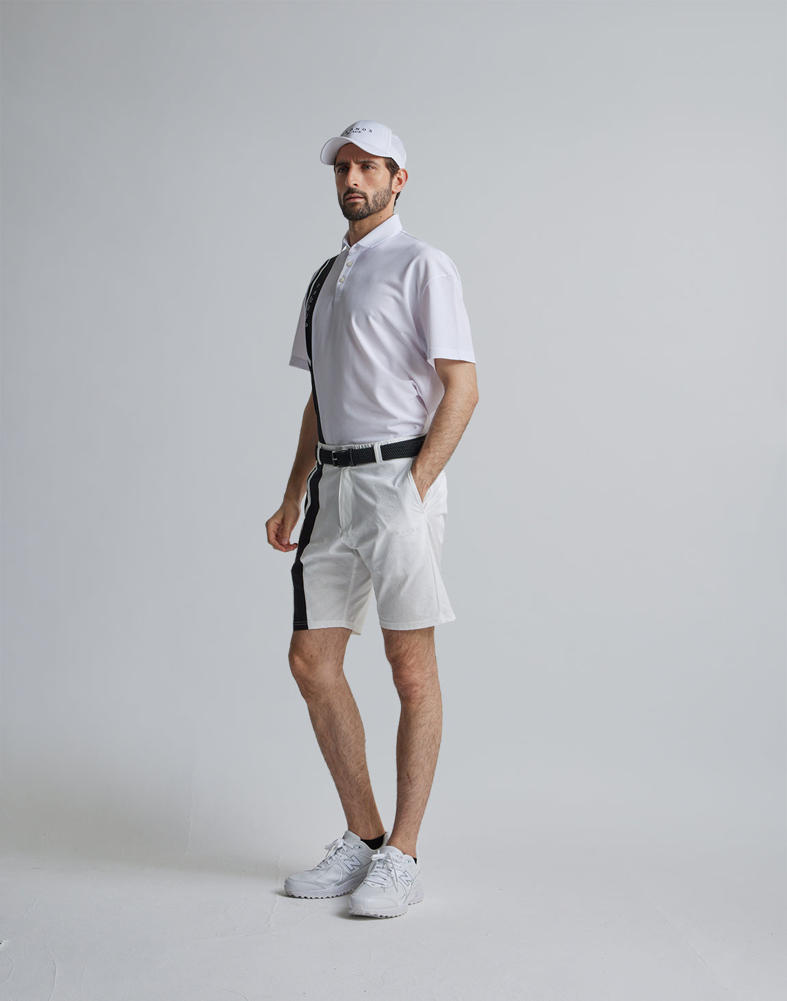 CRONOS BLACK 2LINE SHORTS【WHITE】