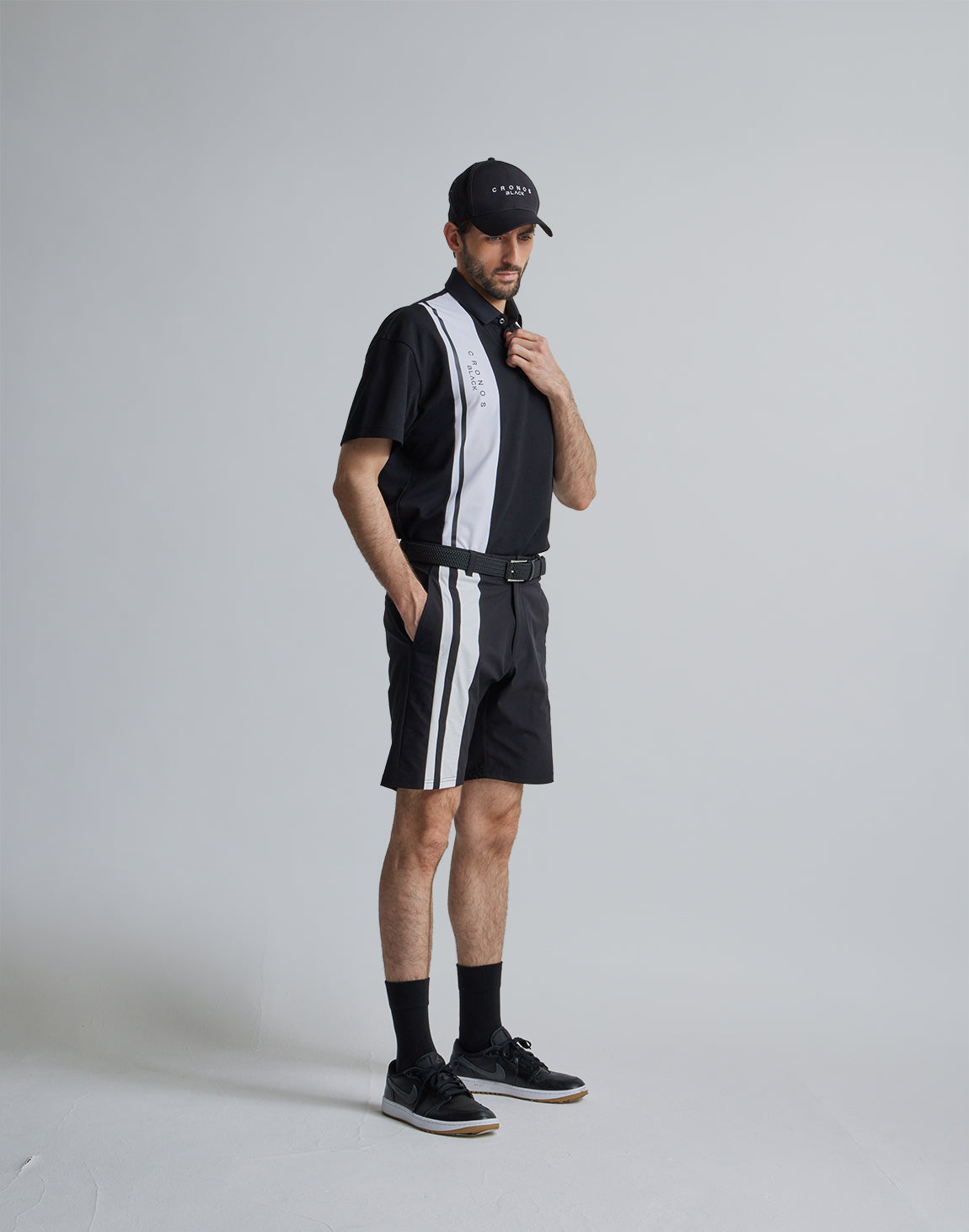 CRONOS BLACK 2LINE SHORTS【BLACK】