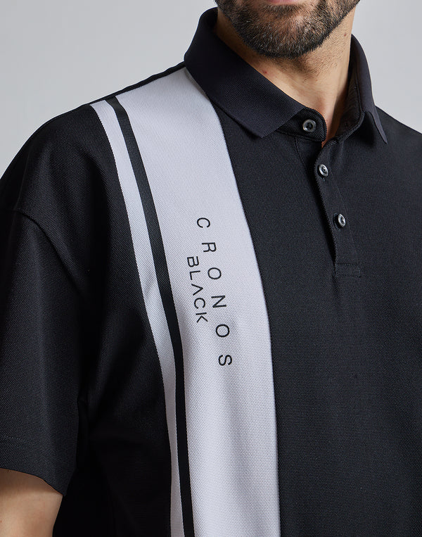 CRONOS BLACK 2LINE POLO【BLACK】