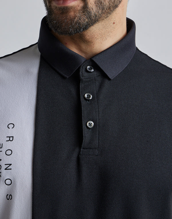 CRONOS BLACK 2LINE POLO【WHITE】