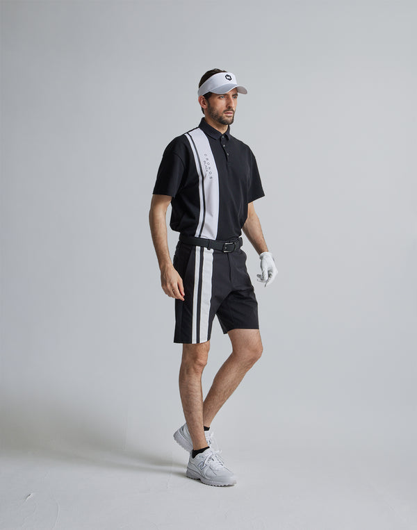 CRONOS BLACK 2LINE POLO【BLACK】