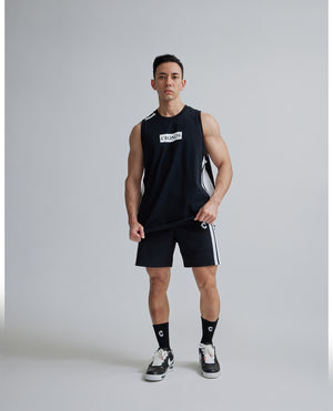 CRONOS 2LINE MESH SLEEVELESS【BLACK×WHITE】