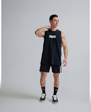 CRONOS 2LINE MESH SLEEVELESS【BLACK×WHITE】