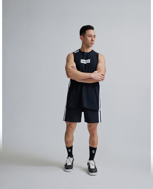 CRONOS 2LINE MESH SLEEVELESS【BLACK×WHITE】