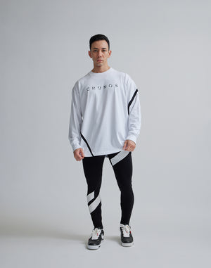 CRONOS GEOMETRIC LOGO LONG SLEEVE [WHITE]