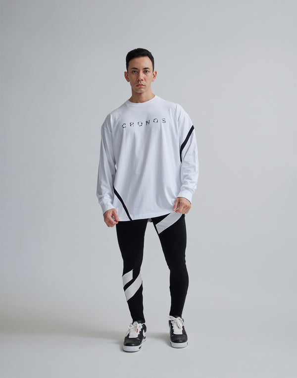 CRONOS GEOMETRIC LOGO LONG SLEEVE [WHITE]