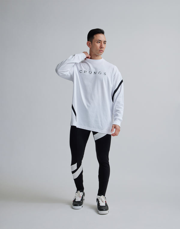 CRONOS GEOMETRIC LOGO LONG SLEEVE [WHITE]