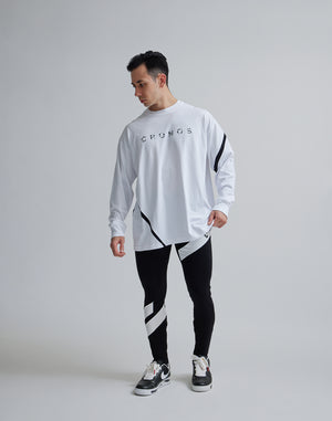 CRONOS GEOMETRIC LOGO LONG SLEEVE [WHITE]