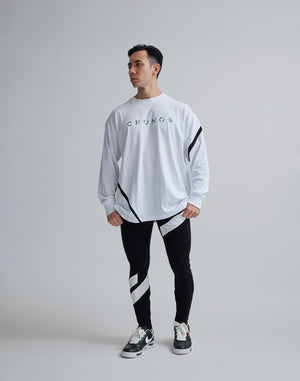 CRONOS GEOMETRIC LOGO LONG SLEEVE [WHITE]