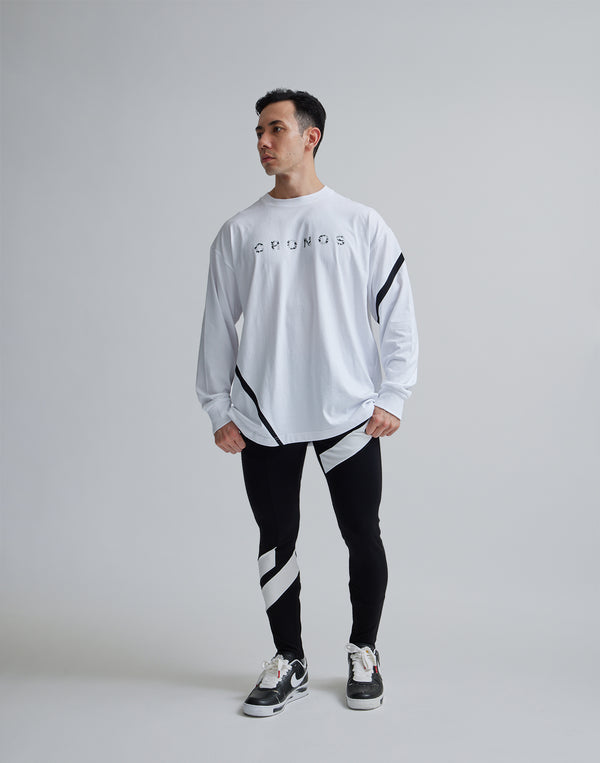 CRONOS GEOMETRIC LOGO LONG SLEEVE [WHITE]
