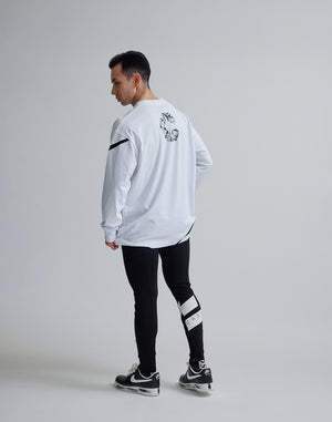 CRONOS GEOMETRIC LOGO LONG SLEEVE [WHITE]