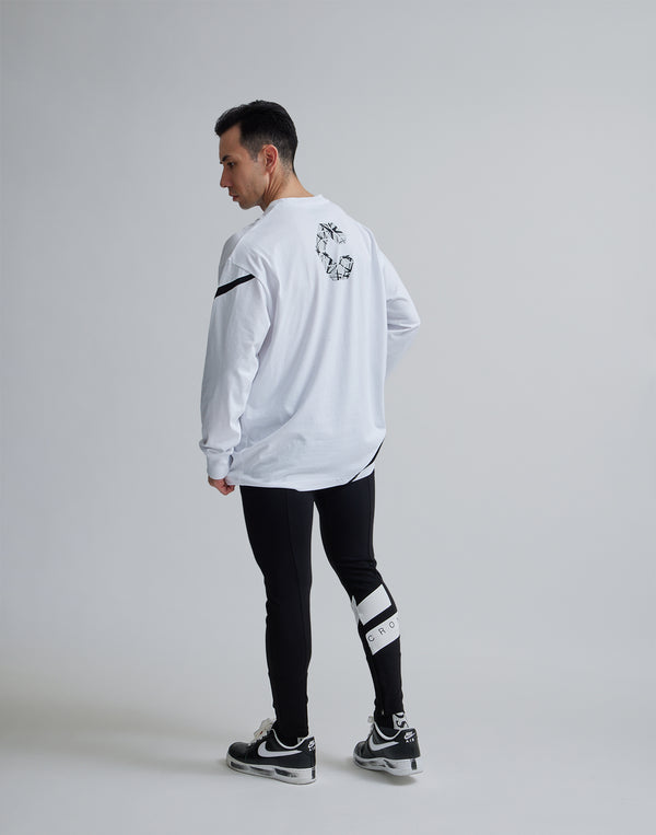 CRONOS GEOMETRIC LOGO LONG SLEEVE [WHITE]