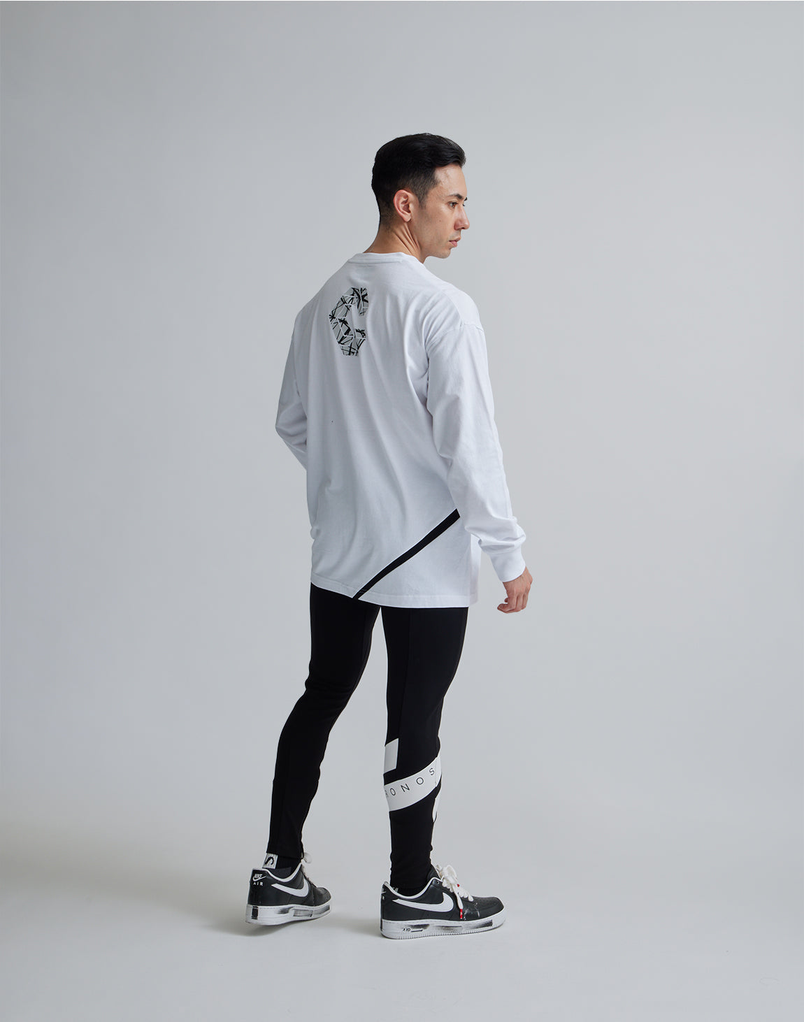 CRONOS GEOMETRIC LOGO LONG SLEEVE【WHITE】