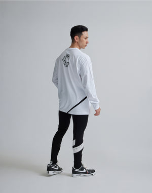 CRONOS GEOMETRIC LOGO LONG SLEEVE [WHITE]