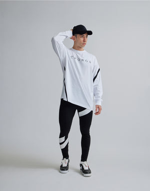 CRONOS GEOMETRIC LOGO LONG SLEEVE [WHITE]