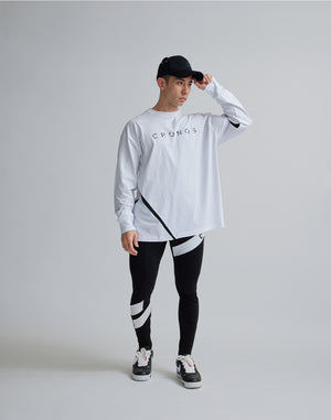 CRONOS GEOMETRIC LOGO LONG SLEEVE [WHITE]