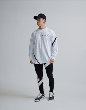 CRONOS GEOMETRIC LOGO LONG SLEEVE [WHITE]