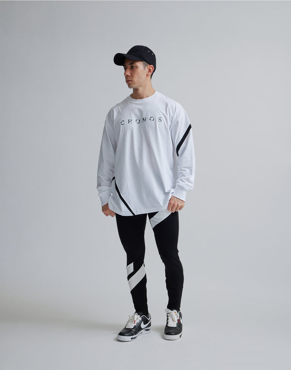 CRONOS GEOMETRIC LOGO LONG SLEEVE [WHITE]