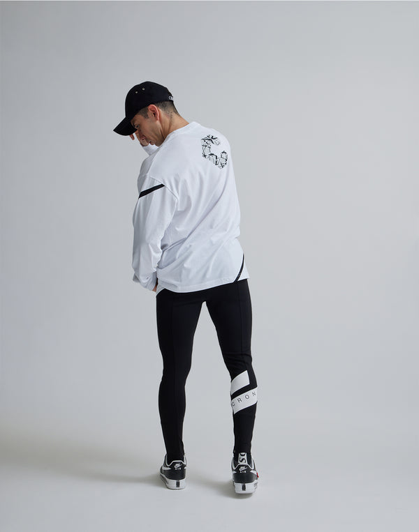 CRONOS GEOMETRIC LOGO LONG SLEEVE [WHITE]