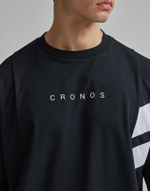 CRONOS DIAGONAl STRIPE OVERSAIZE T-SHIRTS【TAUPE】