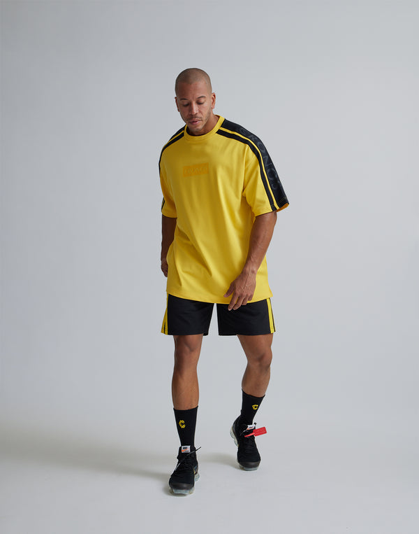 CRONOS W-FACE 2LINE OVERSAIZE T-SHIRTS【YELLOW×BLACK】