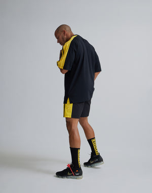 CRONOS W-FACE 2LINE OVERSAIZE T-SHIRTS【BLACK×YELLOW】