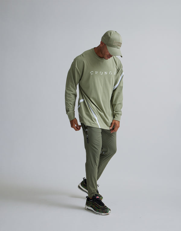 CRONOS GEOMETRIC LOGO LONG SLEEVE【MOS.GREEN】