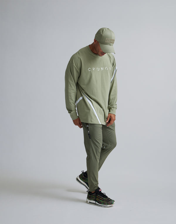 CRONOS GEOMETRIC LOGO LONG SLEEVE【MOS.GREEN】