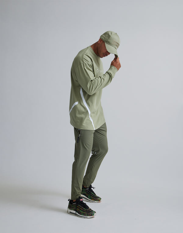 CRONOS GEOMETRIC LOGO LONG SLEEVE【MOS.GREEN】