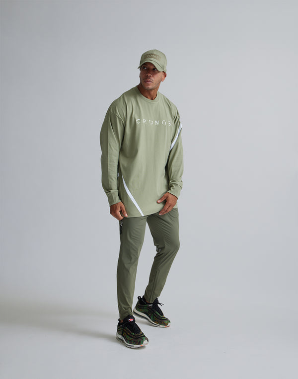 CRONOS GEOMETRIC LOGO LONG SLEEVE【MOS.GREEN】