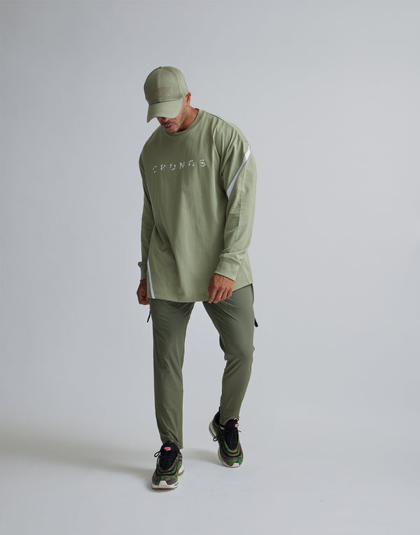 CRONOS GEOMETRIC LOGO LONG SLEEVE【MOS.GREEN】