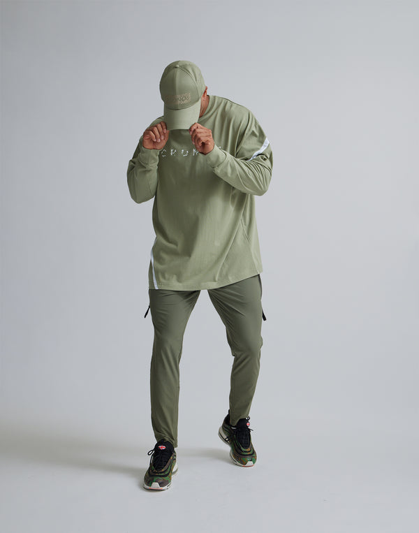 CRONOS GEOMETRIC LOGO LONG SLEEVE【MOS.GREEN】