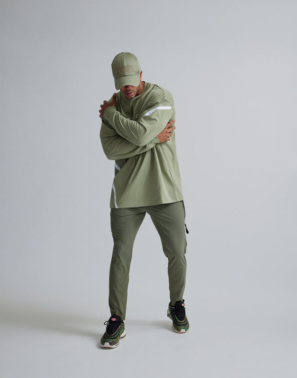 CRONOS GEOMETRIC LOGO LONG SLEEVE【MOS.GREEN】