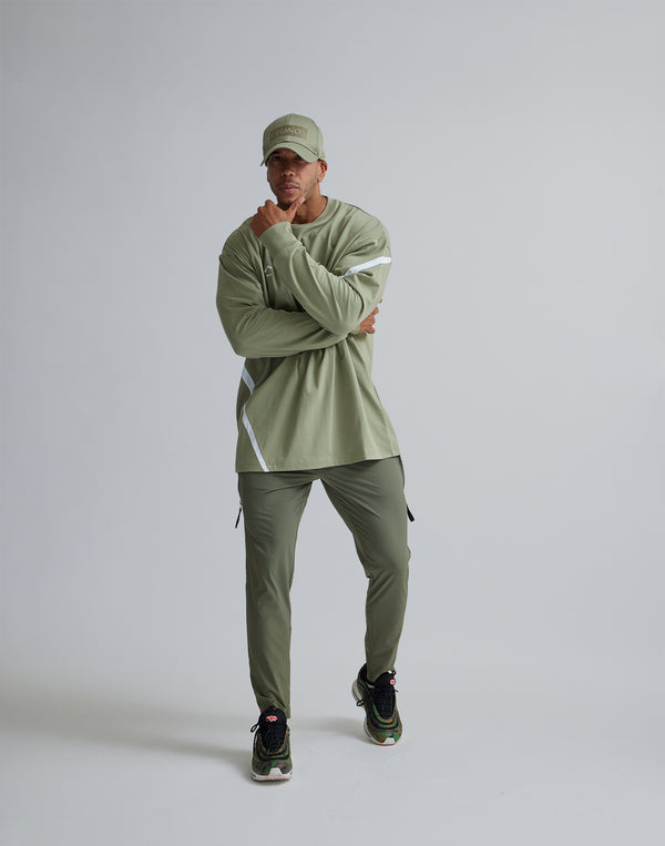 CRONOS GEOMETRIC LOGO LONG SLEEVE【MOS.GREEN】