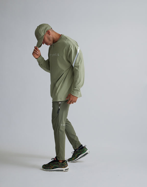 CRONOS GEOMETRIC LOGO LONG SLEEVE【MOS.GREEN】