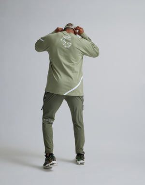 CRONOS GEOMETRIC LOGO LONG SLEEVE【MOS.GREEN】