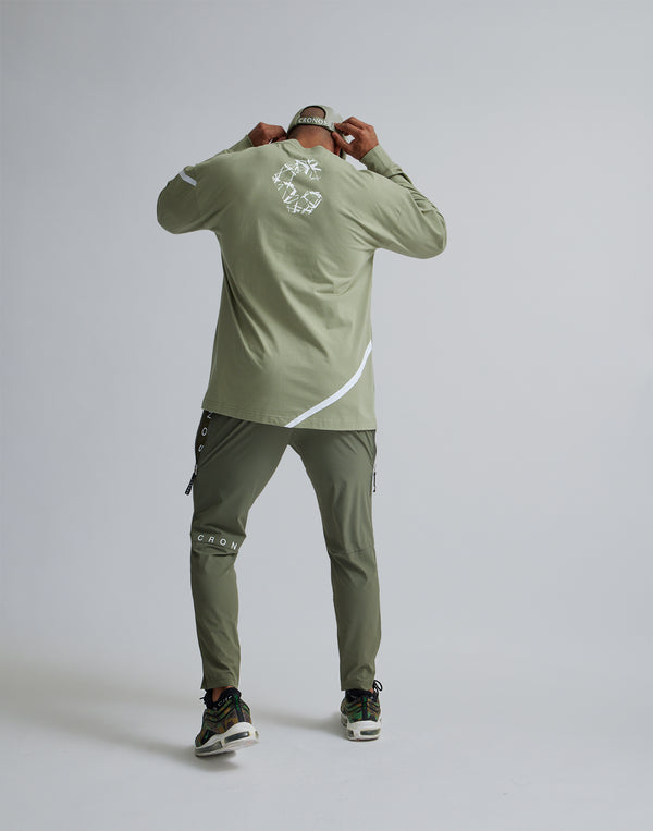 CRONOS GEOMETRIC LOGO LONG SLEEVE【MOS.GREEN】