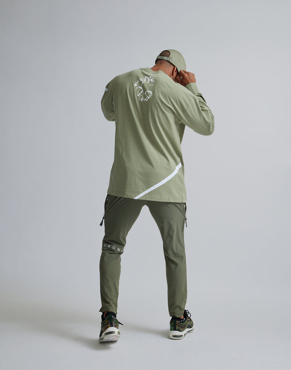 CRONOS GEOMETRIC LOGO LONG SLEEVE【MOS.GREEN】